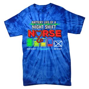 Nurse Lifesavers Nursing Energy Night Shift Battery Life Gift Tie-Dye T-Shirt