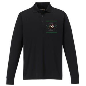 No Lift No Gift Gym Powerlifting Ugly Christmas Sweater Sant Gift Performance Long Sleeve Polo