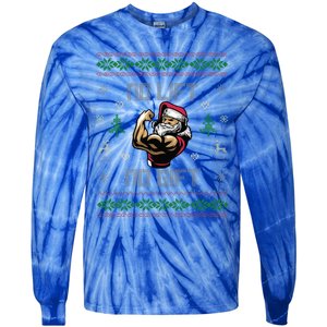 No Lift No Gift Gym Powerlifting Ugly Christmas Sweater Sant Gift Tie-Dye Long Sleeve Shirt