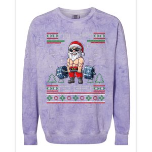 No Lift No Gift Ugly Christmas Sweater Gym Santa Gifts Colorblast Crewneck Sweatshirt