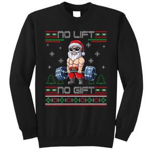 No Lift No Gift Ugly Christmas Sweater Gym Santa Gifts Sweatshirt