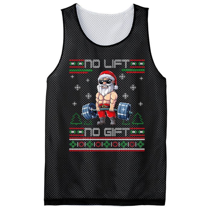 No Lift No Gift Ugly Christmas Sweater Gym Santa Gifts Mesh Reversible Basketball Jersey Tank