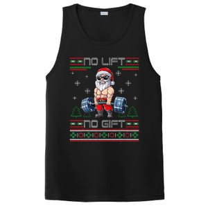 No Lift No Gift Ugly Christmas Sweater Gym Santa Gifts PosiCharge Competitor Tank