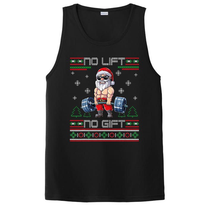 No Lift No Gift Ugly Christmas Sweater Gym Santa Gifts PosiCharge Competitor Tank