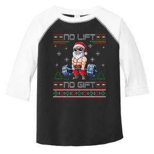 No Lift No Gift Ugly Christmas Sweater Gym Santa Gifts Toddler Fine Jersey T-Shirt