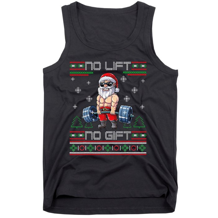 No Lift No Gift Ugly Christmas Sweater Gym Santa Gifts Tank Top