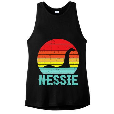 Nessie Loch Ness Monster Retro Nessy Animal Lover Ladies PosiCharge Tri-Blend Wicking Tank