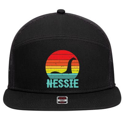 Nessie Loch Ness Monster Retro Nessy Animal Lover 7 Panel Mesh Trucker Snapback Hat