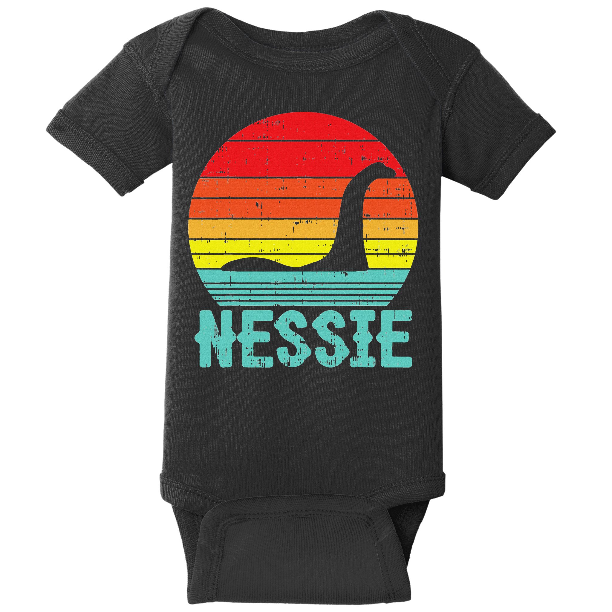 Nessie Loch Ness Monster Retro Nessy Animal Lover Baby Bodysuit