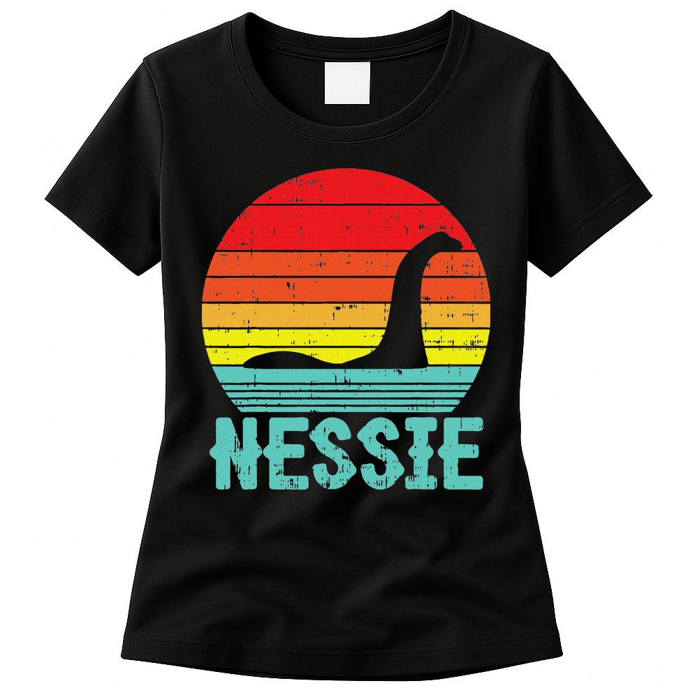 Nessie Loch Ness Monster Retro Nessy Animal Lover Womens T-Shirt