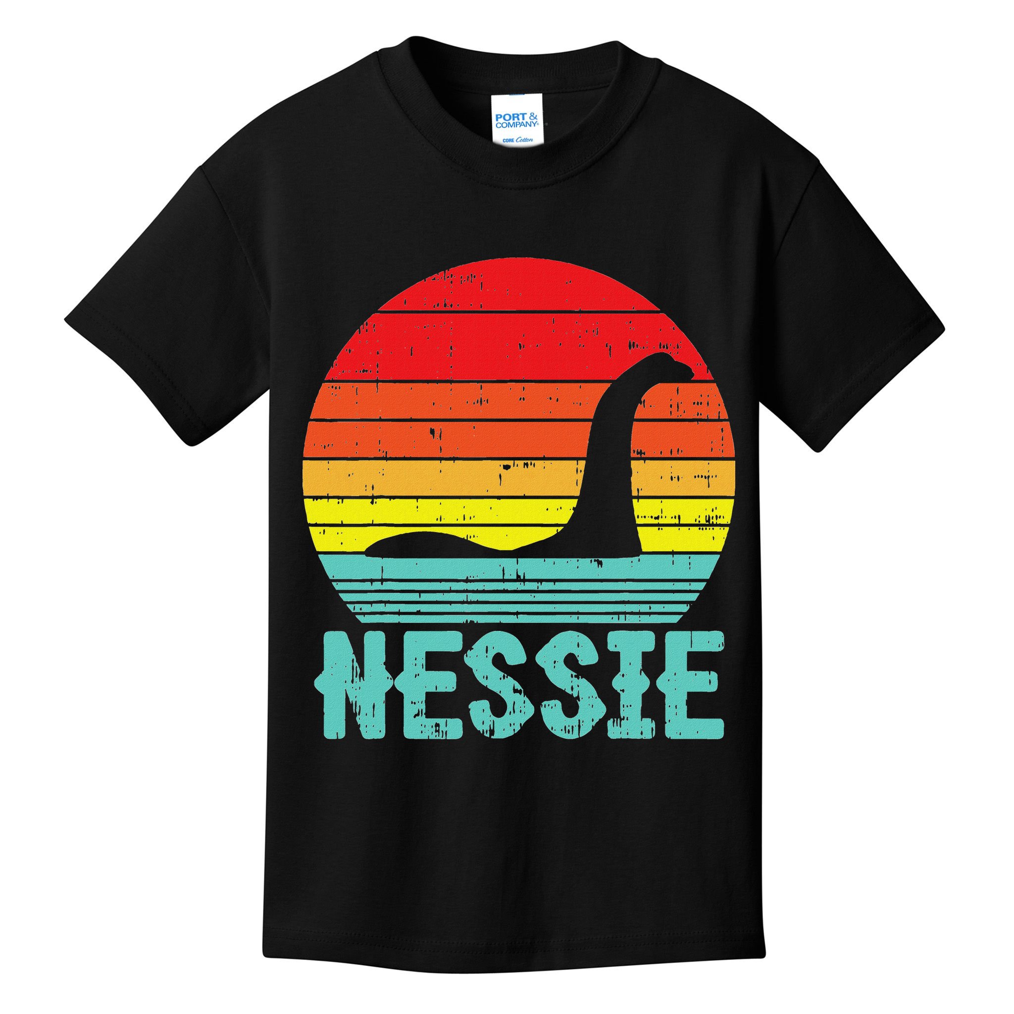 Nessie Loch Ness Monster Retro Nessy Animal Lover Kids T-Shirt