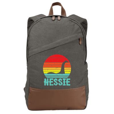 Nessie Loch Ness Monster Retro Nessy Animal Lover Cotton Canvas Backpack