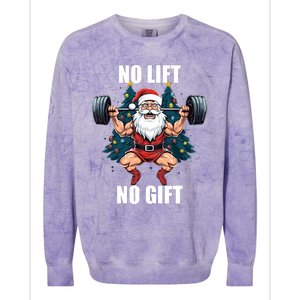 No Lift No Gift Santa Claus Christmas Gym Bodybuilding Colorblast Crewneck Sweatshirt