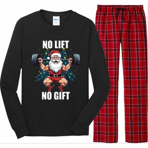 No Lift No Gift Santa Claus Christmas Gym Bodybuilding Long Sleeve Pajama Set