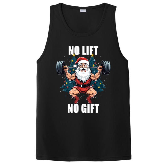 No Lift No Gift Santa Claus Christmas Gym Bodybuilding PosiCharge Competitor Tank