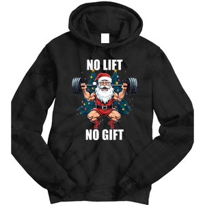 No Lift No Gift Santa Claus Christmas Gym Bodybuilding Tie Dye Hoodie