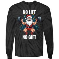 No Lift No Gift Santa Claus Christmas Gym Bodybuilding Tie-Dye Long Sleeve Shirt