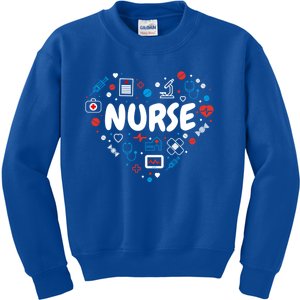 Nurse Love Nursing Student Rn Funny Gift Cool Gift Kids Sweatshirt