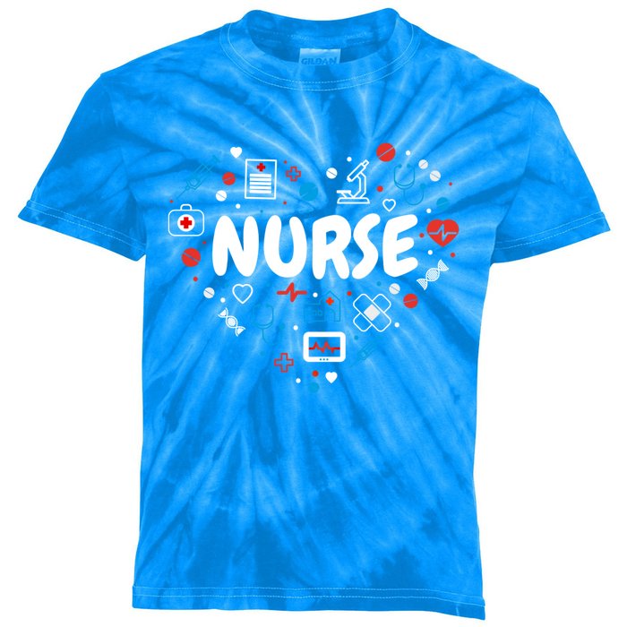 Nurse Love Nursing Student Rn Funny Gift Cool Gift Kids Tie-Dye T-Shirt