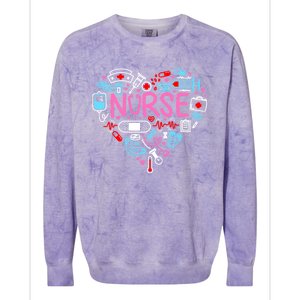 Nurse Love Nursing Student Rn Life Thank You Gifts Colorblast Crewneck Sweatshirt