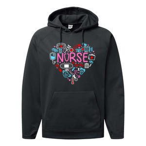 Nurse Love Nursing Student Rn Life Thank You Gifts Performance Fleece Hoodie