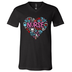 Nurse Love Nursing Student Rn Life Thank You Gifts V-Neck T-Shirt