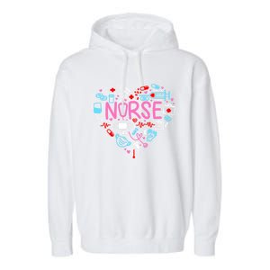 Nurse Love Nursing Student Rn Life Thank You Gifts Garment-Dyed Fleece Hoodie