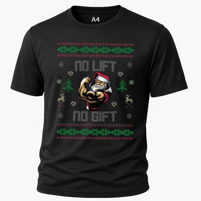 No Lift No Gift Gym Powerlifting Ugly Christmas Sweater Sant Funny Gift Performance Shirt