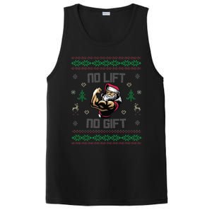 No Lift No Gift Gym Powerlifting Ugly Christmas Sweater Sant Funny Gift PosiCharge Competitor Tank