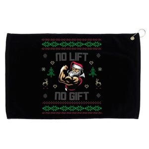 No Lift No Gift Gym Powerlifting Ugly Christmas Sweater Sant Funny Gift Grommeted Golf Towel