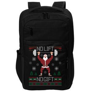 No Lift No Gift Ugly Christmas Santa Claus Gym Gift Impact Tech Backpack