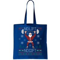 No Lift No Gift Ugly Christmas Santa Claus Gym Gift Tote Bag