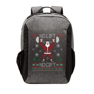 No Lift No Gift Ugly Christmas Santa Claus Gym Gift Vector Backpack