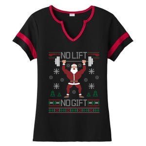 No Lift No Gift Santa Gym Workout Ugly Christmas Sweater Cool Gift Ladies Halftime Notch Neck Tee