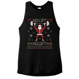 No Lift No Gift Santa Gym Workout Ugly Christmas Sweater Cool Gift Ladies PosiCharge Tri-Blend Wicking Tank