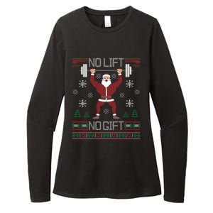 No Lift No Gift Santa Gym Workout Ugly Christmas Sweater Cool Gift Womens CVC Long Sleeve Shirt