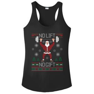 No Lift No Gift Santa Gym Workout Ugly Christmas Sweater Cool Gift Ladies PosiCharge Competitor Racerback Tank