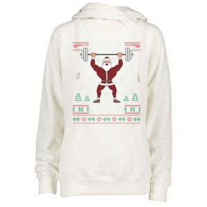 No Lift No Gift Santa Gym Workout Ugly Christmas Sweater Cool Gift Womens Funnel Neck Pullover Hood