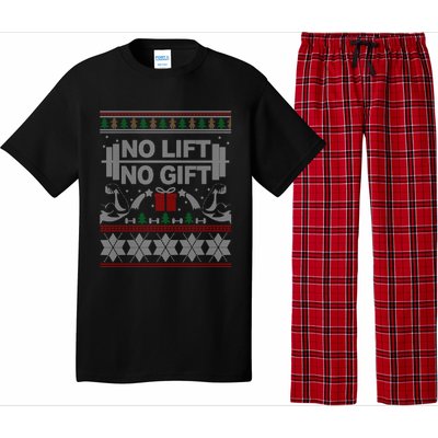 No Lift No Gift Ugly Christmas Sweater Bodybuilder Xmas Gift Cool Gift Pajama Set