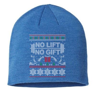 No Lift No Gift Ugly Christmas Sweater Bodybuilder Xmas Gift Cool Gift Sustainable Beanie