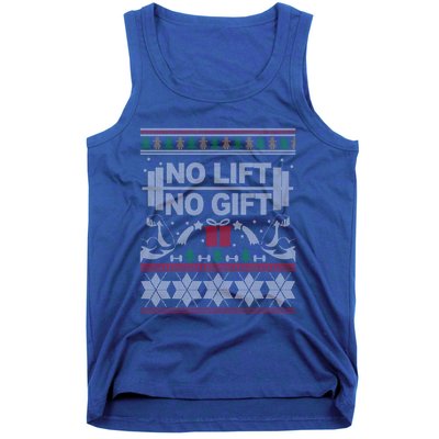 No Lift No Gift Ugly Christmas Sweater Bodybuilder Xmas Gift Cool Gift Tank Top