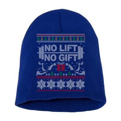 No Lift No Gift Ugly Christmas Sweater Bodybuilder Xmas Gift Cool Gift Short Acrylic Beanie