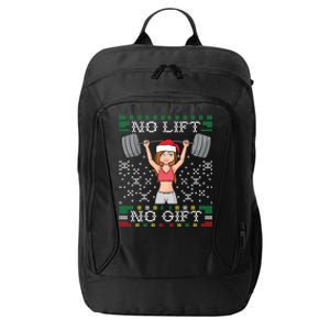 No Lift No Gift Ugly Christmas Sweater Gym Miss Santa Claus Gift City Backpack