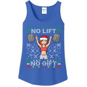 No Lift No Gift Ugly Christmas Sweater Gym Miss Santa Claus Gift Ladies Essential Tank