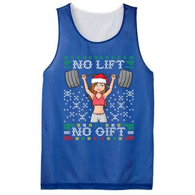 No Lift No Gift Ugly Christmas Sweater Gym Miss Santa Claus Gift Mesh Reversible Basketball Jersey Tank