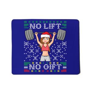 No Lift No Gift Ugly Christmas Sweater Gym Miss Santa Claus Gift Mousepad