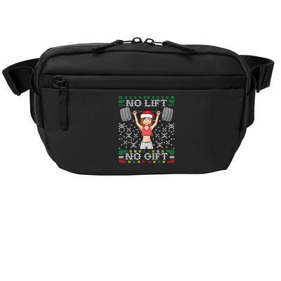 No Lift No Gift Ugly Christmas Sweater Gym Miss Santa Claus Gift Crossbody Pack