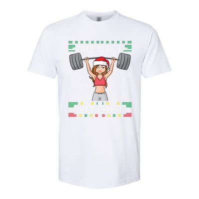 No Lift No Gift Ugly Christmas Sweater Gym Miss Santa Claus Gift Softstyle CVC T-Shirt