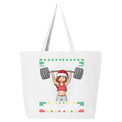 No Lift No Gift Ugly Christmas Sweater Gym Miss Santa Claus Gift 25L Jumbo Tote