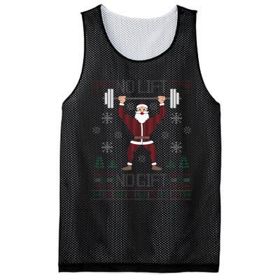 No Lift No Gift Ugly Christmas Sweater Gym Coach Santa Claus Mesh Reversible Basketball Jersey Tank